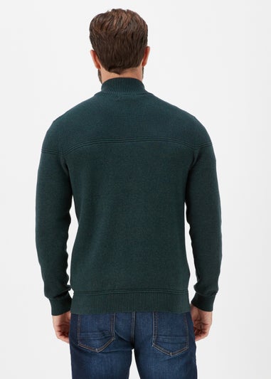 Lincoln Green Funnel Neck Zip Up Jumper