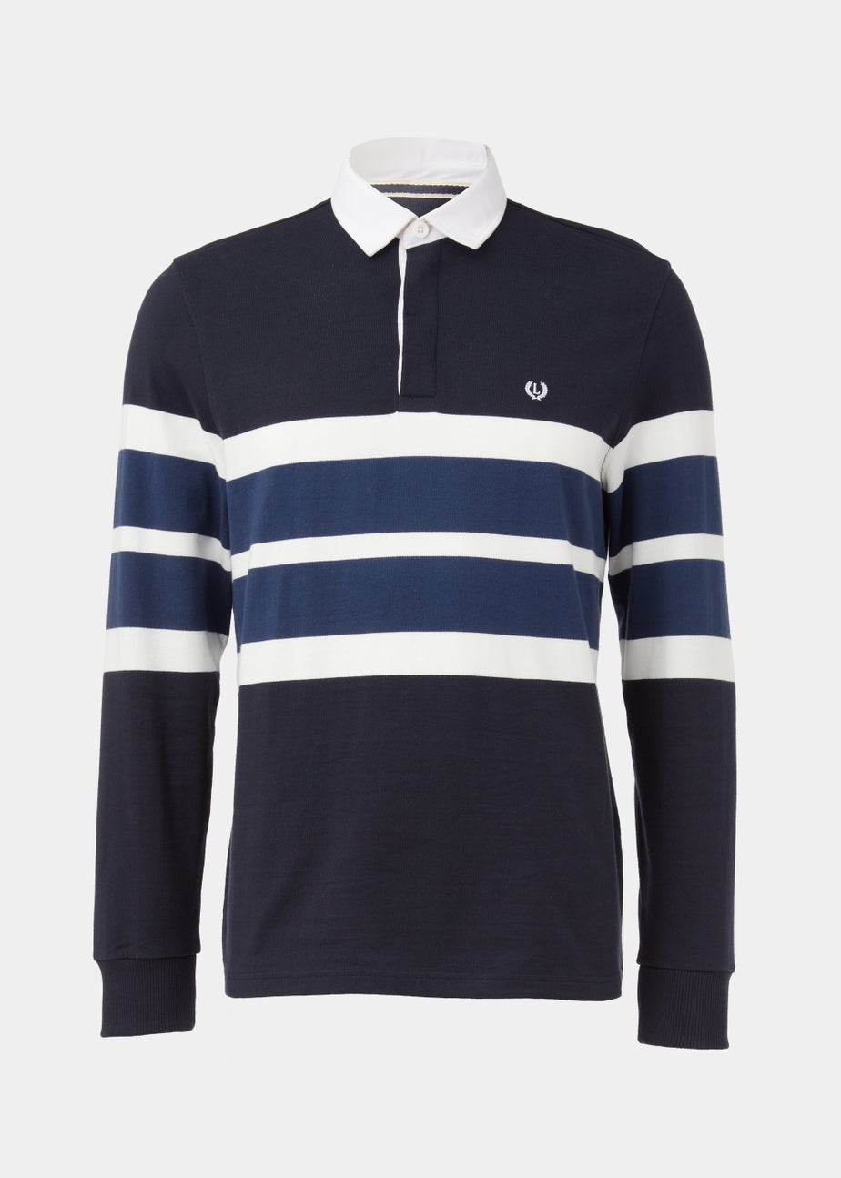 Lincoln Navy Block Rugby Polo Shirt