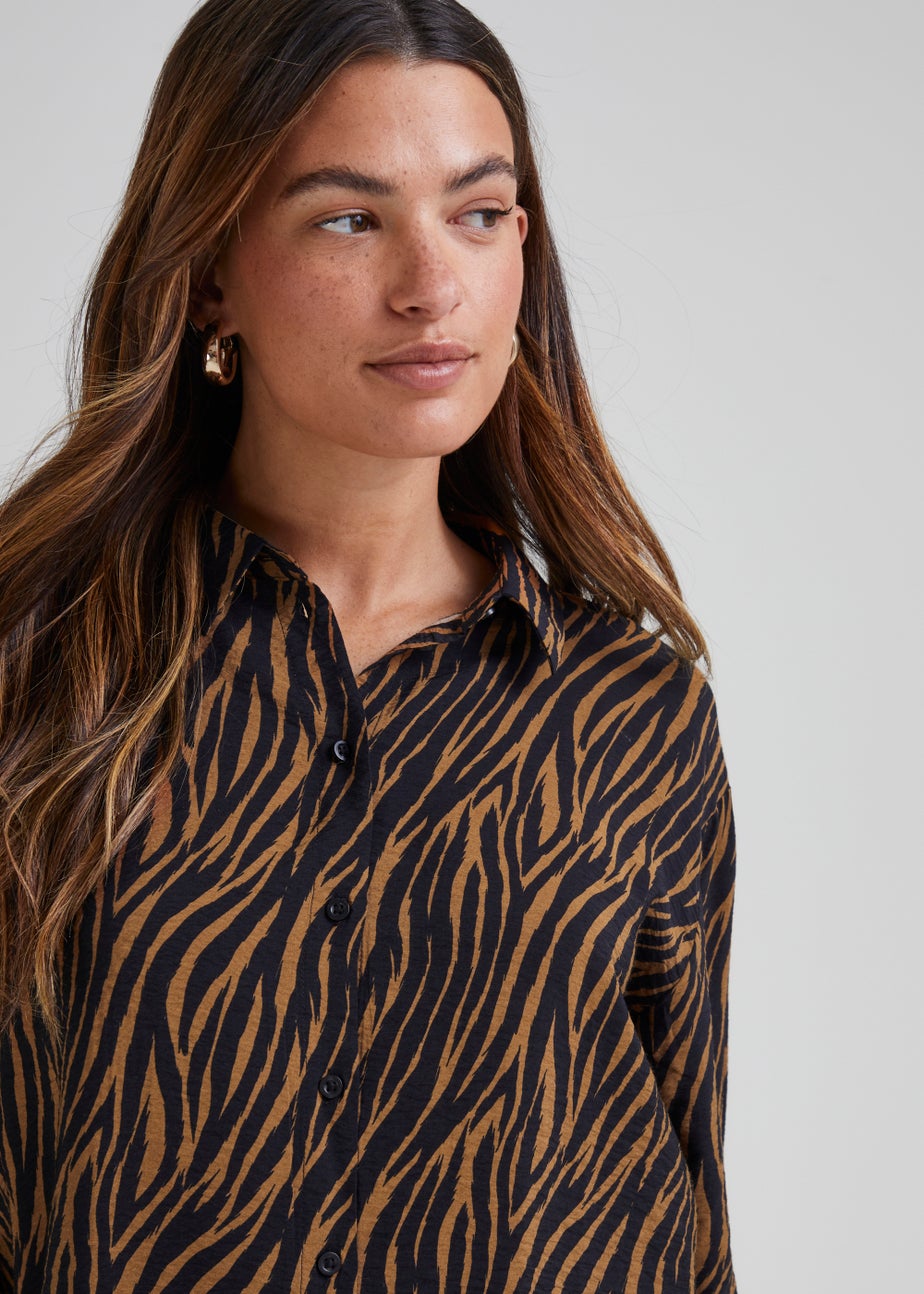 JDY Barbara Brown Zebra Print Shirt