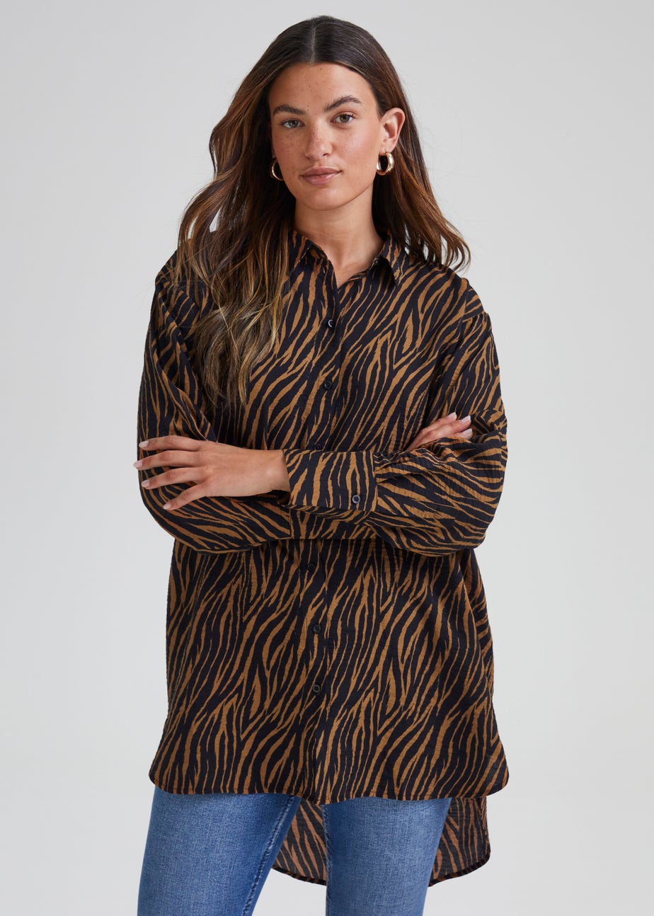 JDY Barbara Brown Zebra Print Shirt