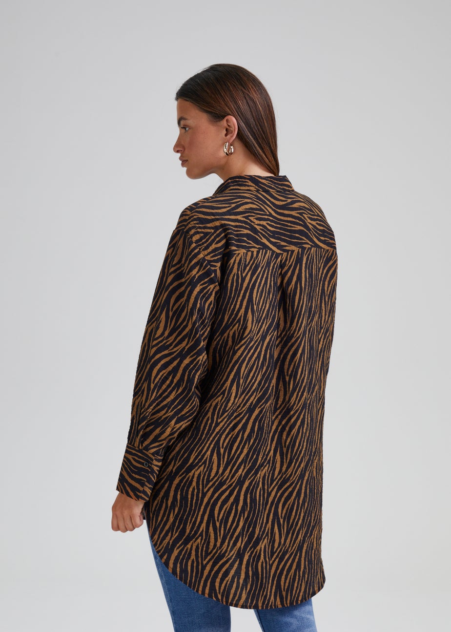JDY Barbara Brown Zebra Print Shirt