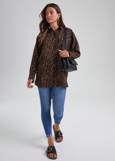 JDY Barbara Brown Zebra Print Shirt