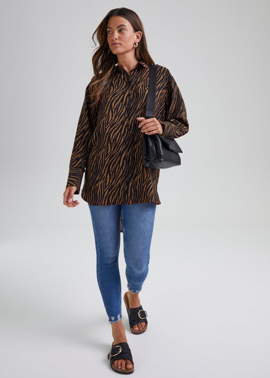 JDY Barbara Brown Zebra Print Shirt