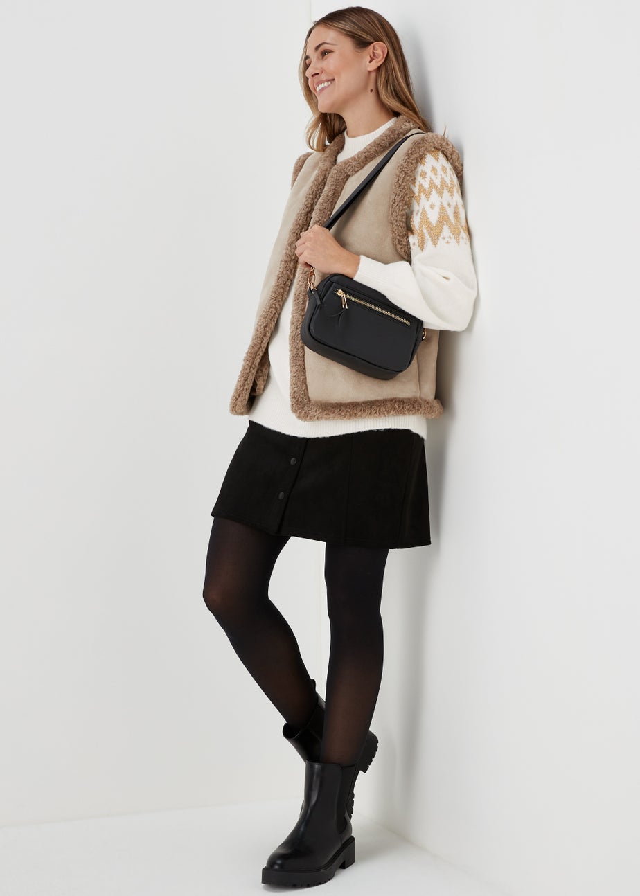 Cream Metallic Fair Isle Jumper