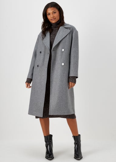 Charcoal Twist Yarn Roll Neck Dress