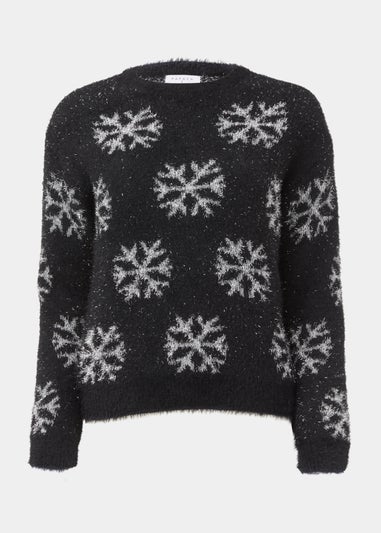 Black Christmas Snowflake Jumper