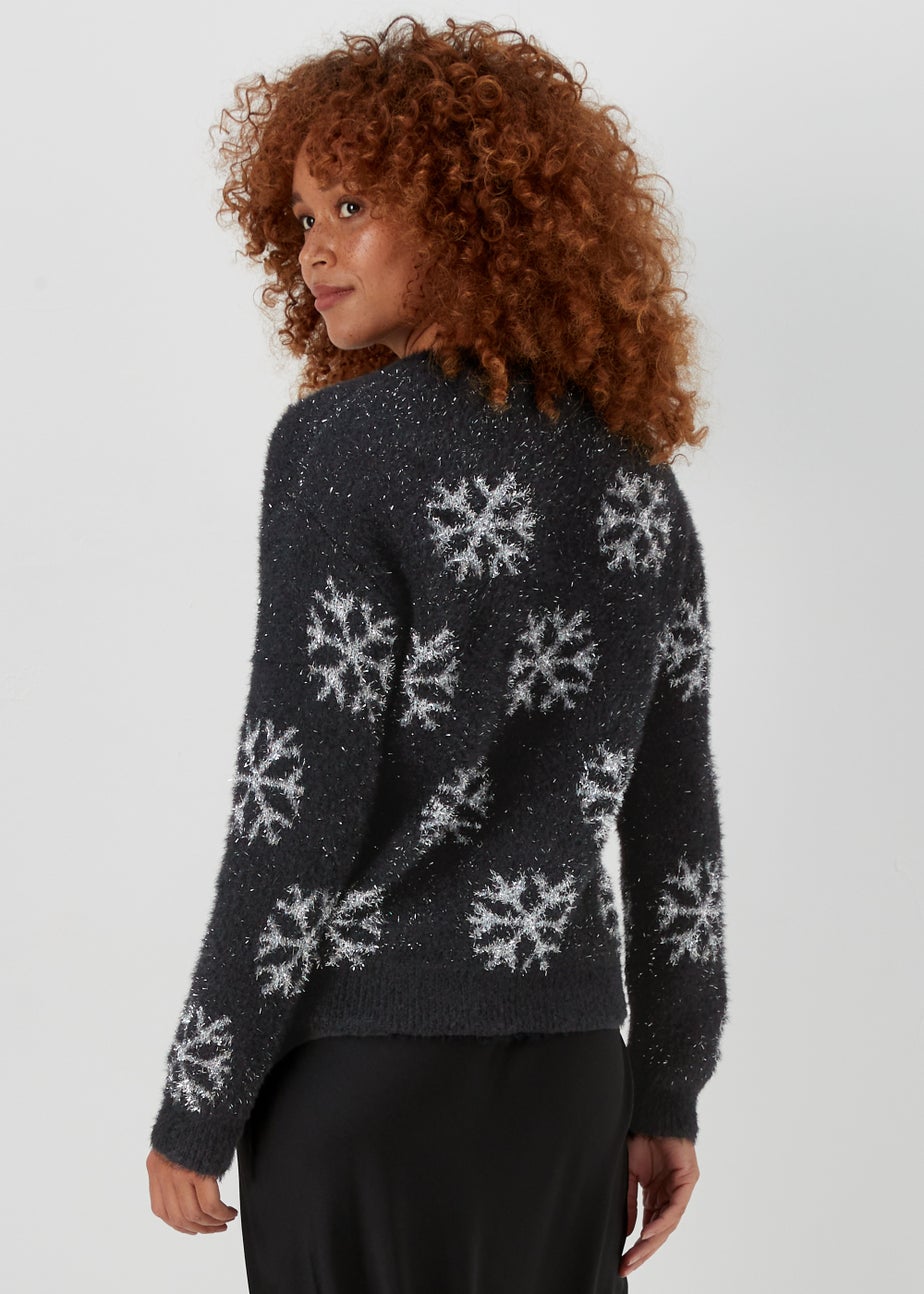 Black Christmas Snowflake Jumper
