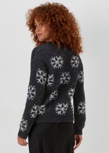 Black Christmas Snowflake Jumper