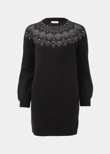 Black Sparkle Yoke Tunic Dress