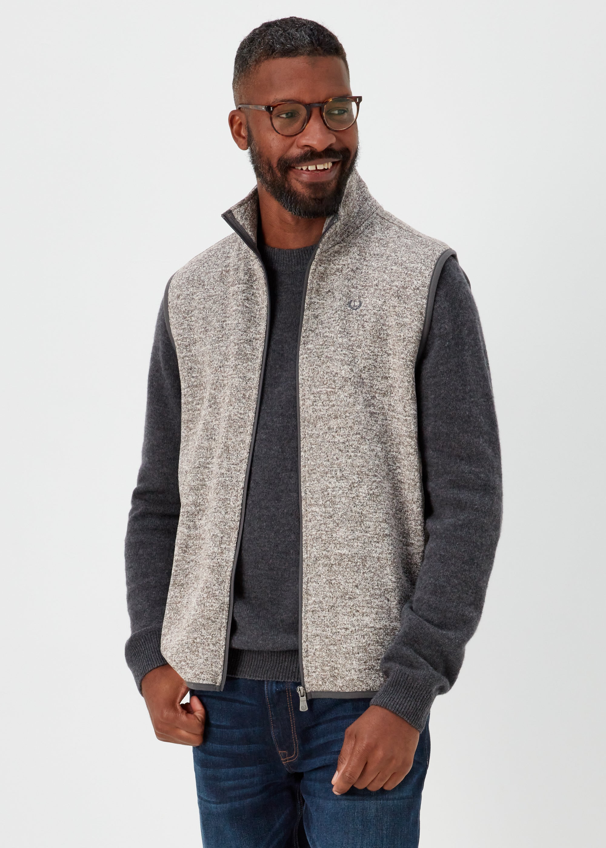 Lincoln Grey Textured Snit Gilet - Matalan