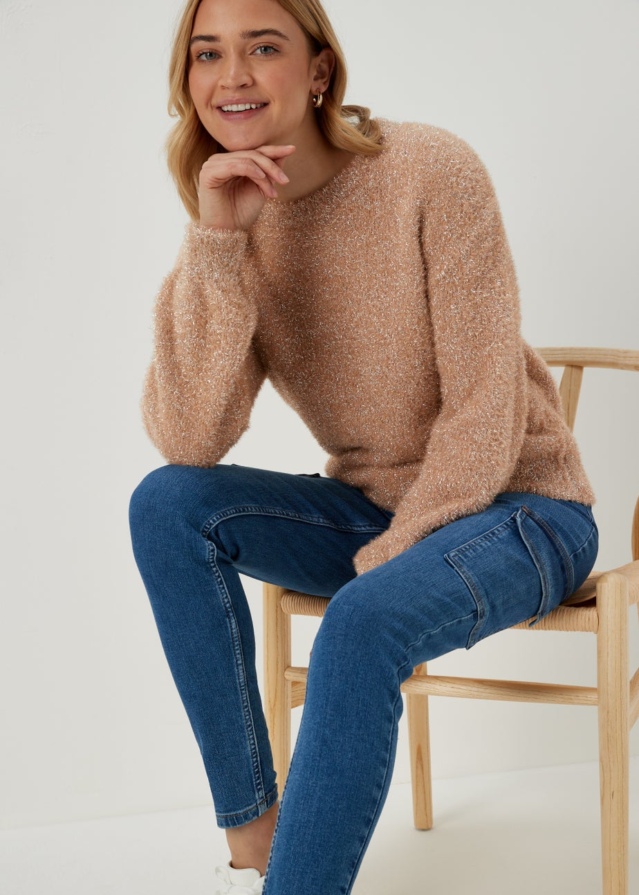 Brown Tinsel Yarn Jumper