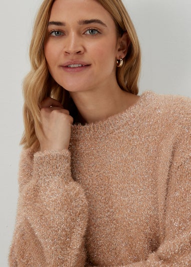 Brown Tinsel Yarn Jumper