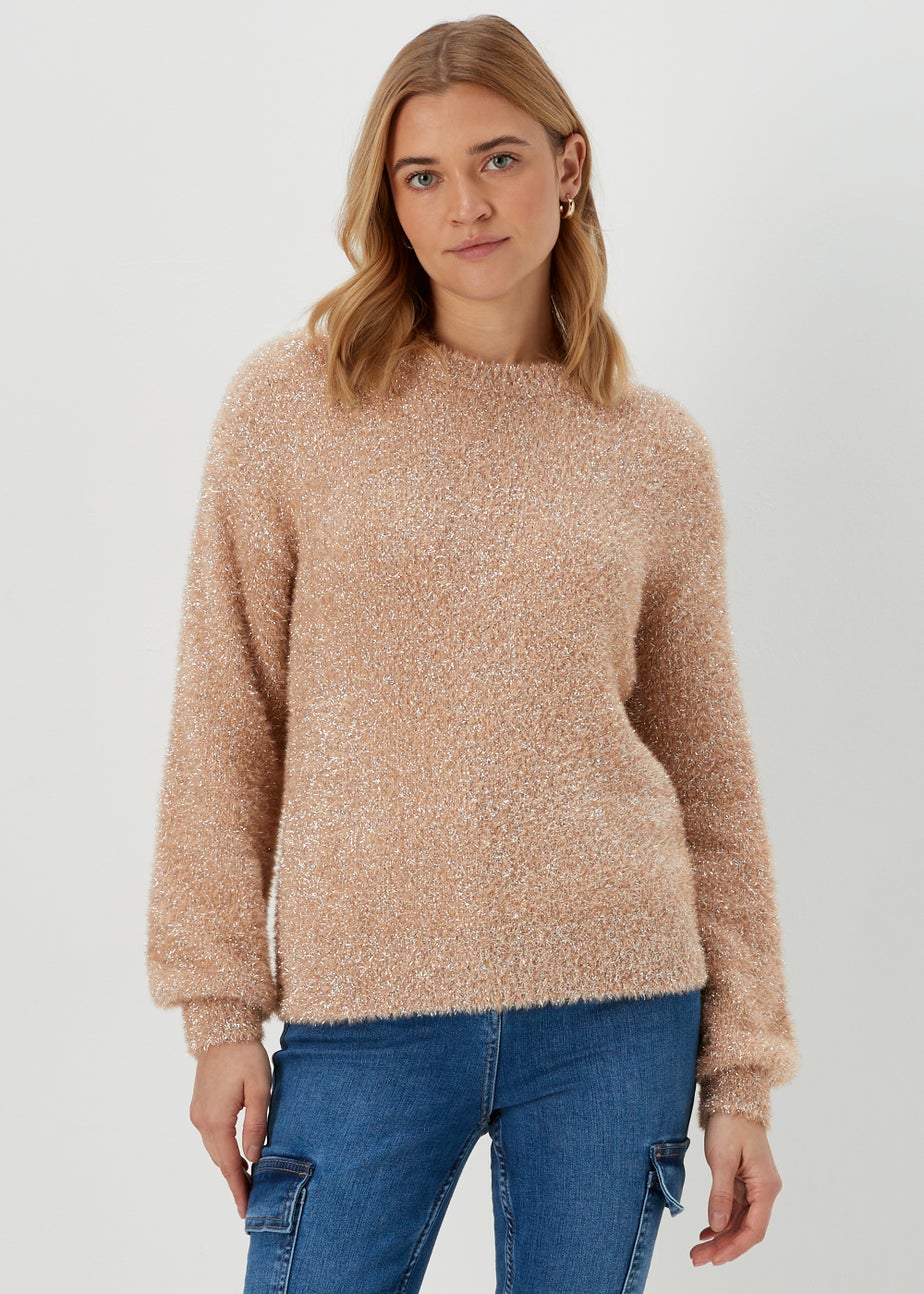 Brown Tinsel Yarn Jumper