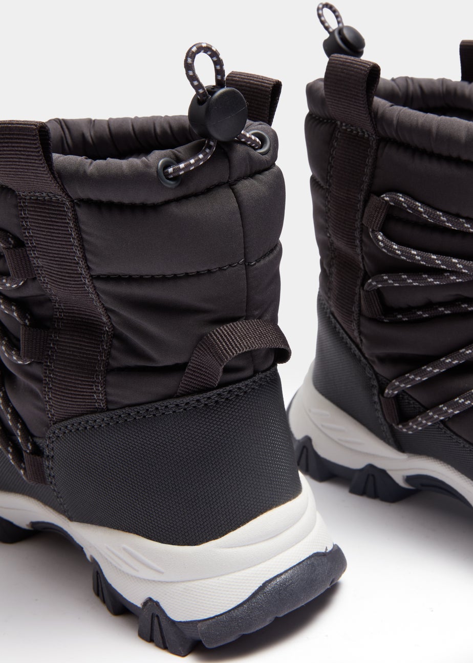 Boys Charcoal Snow Boots (Younger 8-Older 2)