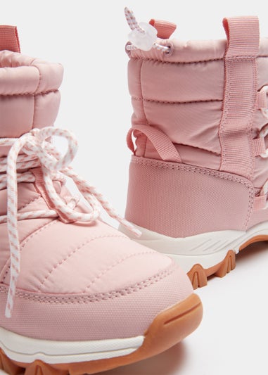 Girls Pink Snow Boots (Younger 8-Older 2)
