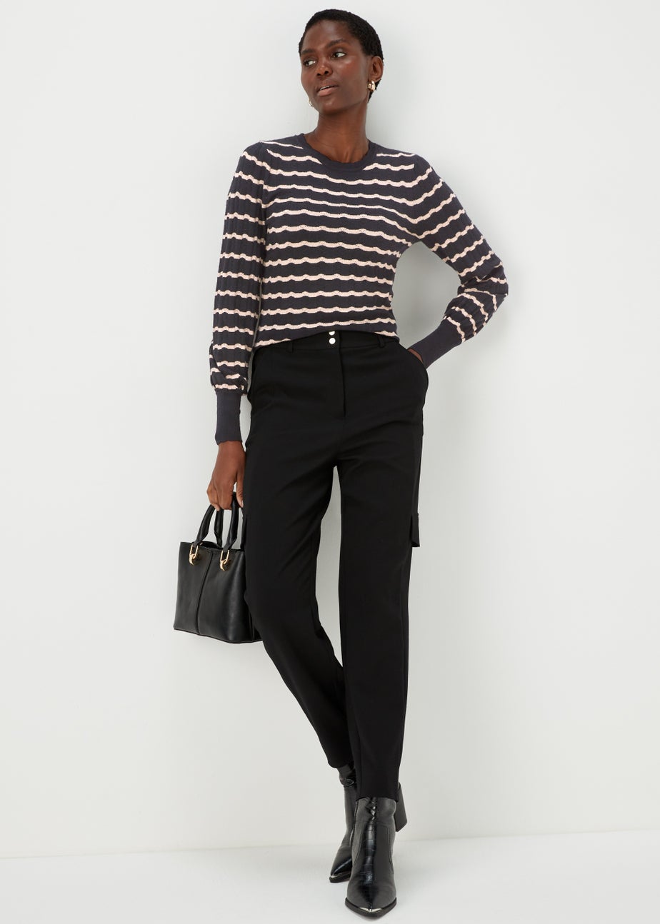 Et Vous Black Pointelle Knit Jumper