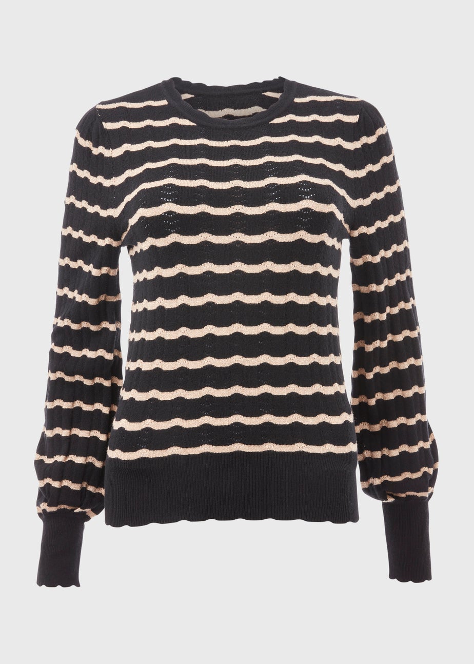 Et Vous Black Pointelle Knit Jumper