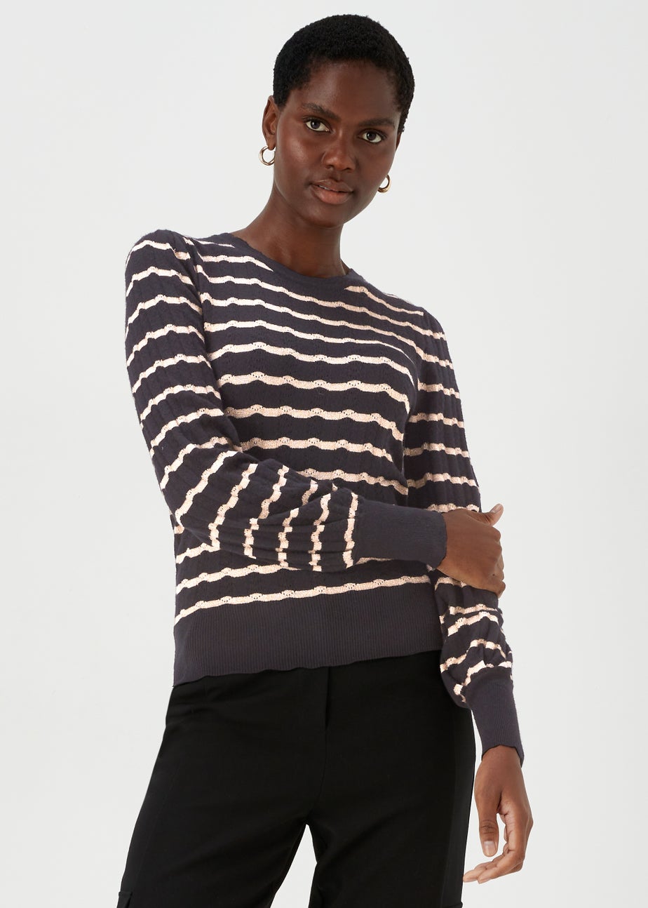 Et Vous Black Pointelle Knit Jumper
