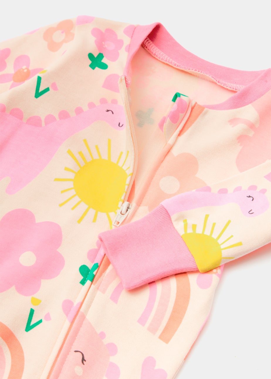 Baby Pink Dinosaur Footless Sleepsuit (Newborn-18mths)