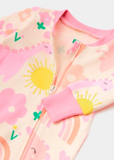 Baby Pink Dinosaur Footless Sleepsuit (Newborn-18mths)