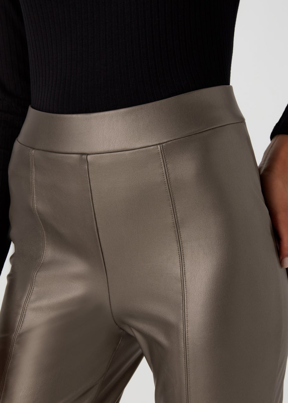 Gold PU Seam Front Leggings
