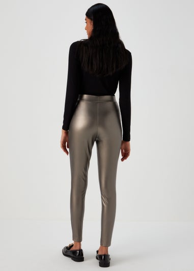 Gold PU Seam Front Leggings