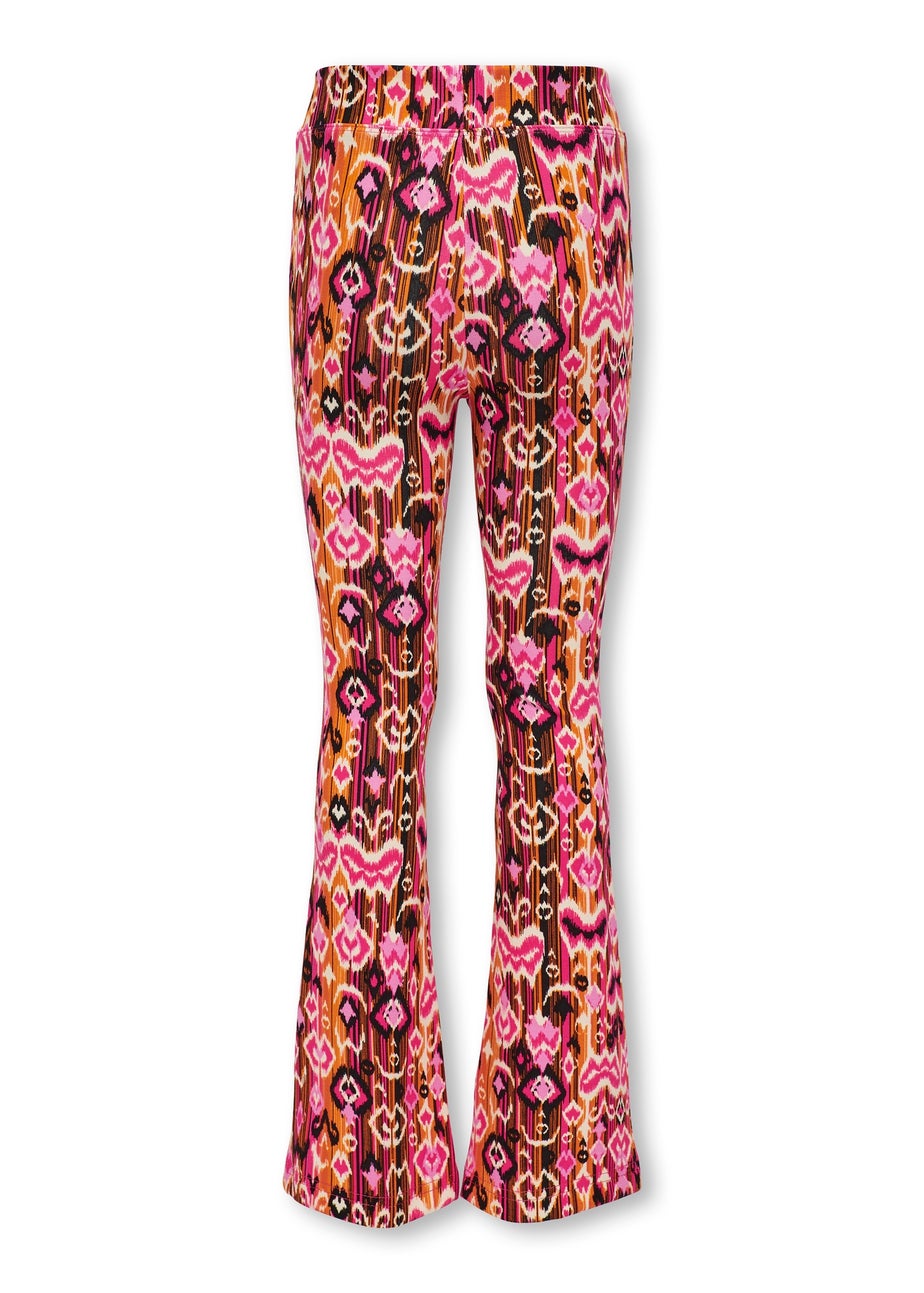 ONLY Girls Orange Print Flared Trousers (6-14yrs)