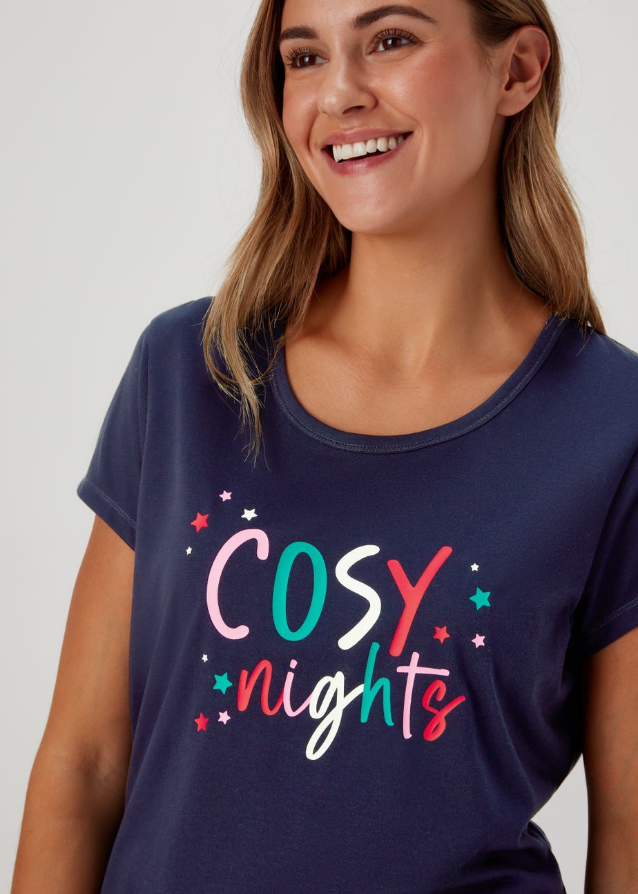 Navy Cosy Nights Pyjama Top