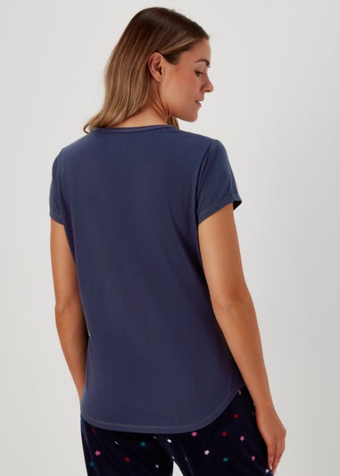 Navy Cosy Nights Pyjama Top