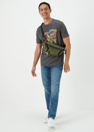 Charcoal Marl Superman Print T-Shirt