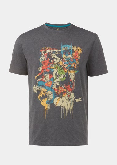 Charcoal Marl Superman Print T-Shirt