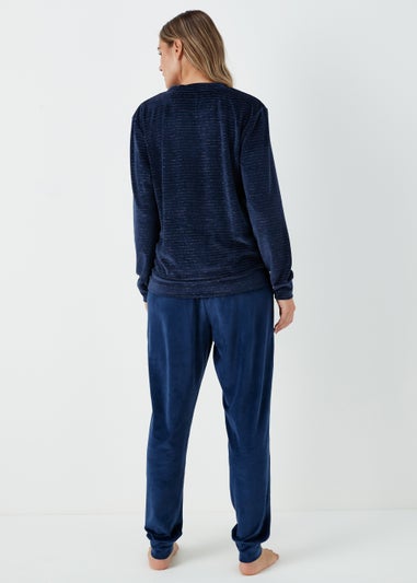 Navy Metallic Stripe Lounge Set