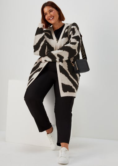 Papaya Curve Multicoloured Animal Print Longline Cardigan