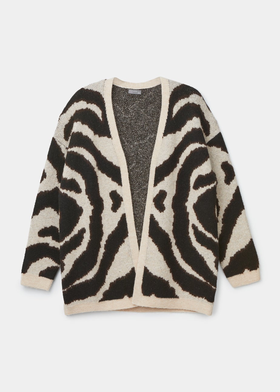Papaya Curve Multicoloured Animal Print Longline Cardigan