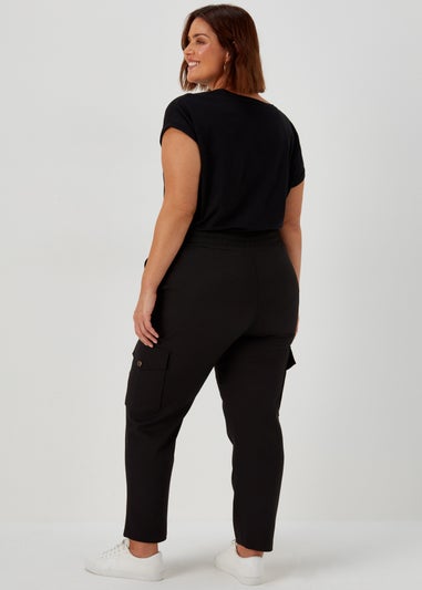 Papaya Curve Black Smart Cargo Trousers