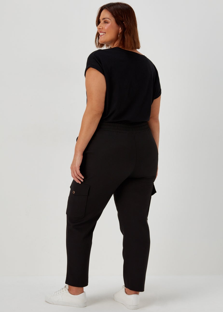 Papaya Curve Black Smart Cargo Trousers