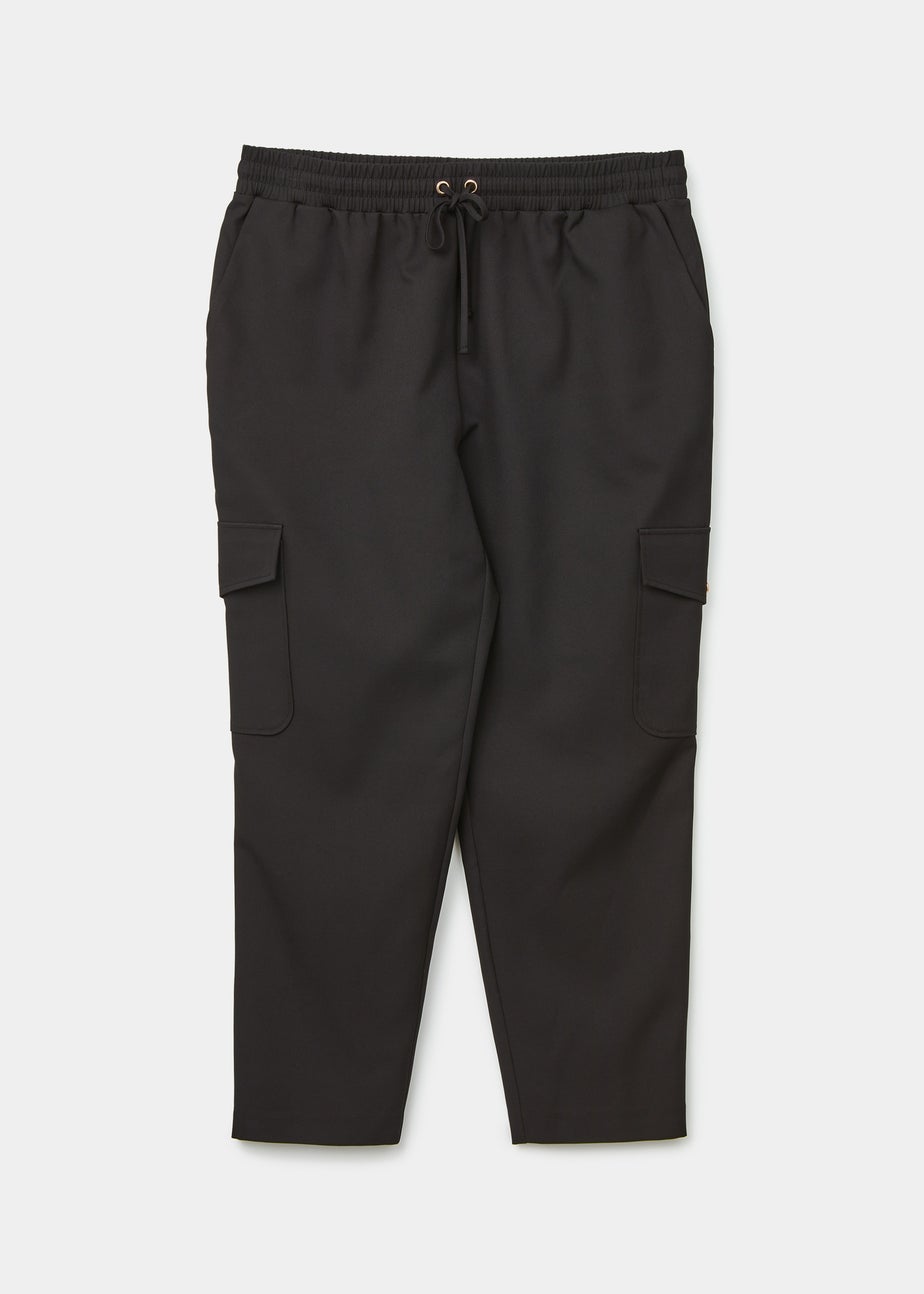 Papaya Curve Black Smart Cargo Trousers