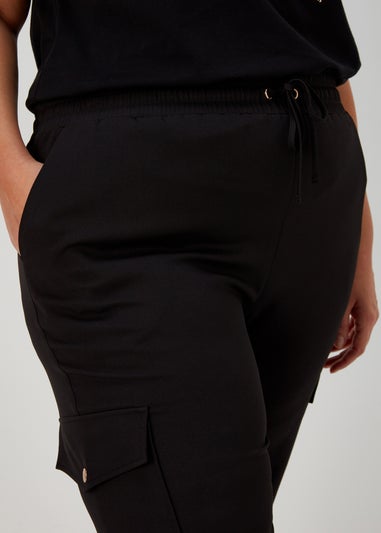 Papaya Curve Black Smart Cargo Trousers