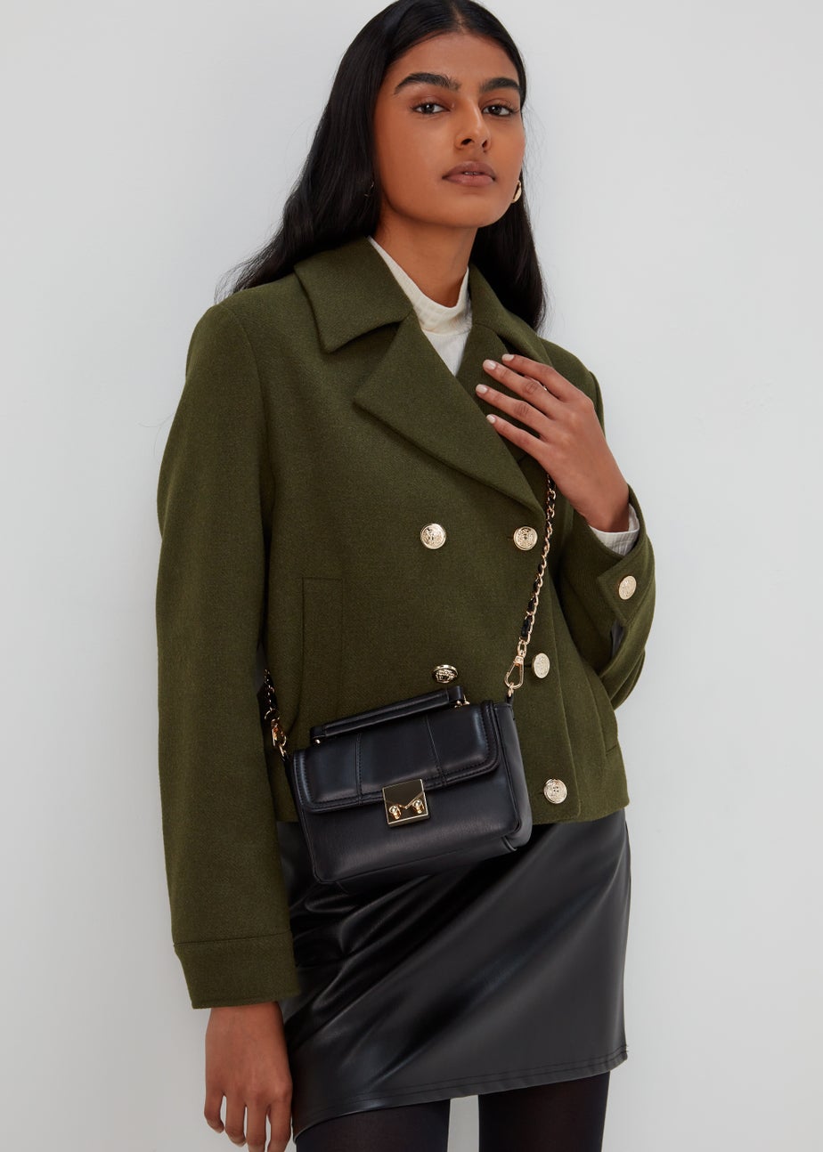 Black Top Handle Mini Tote Bag