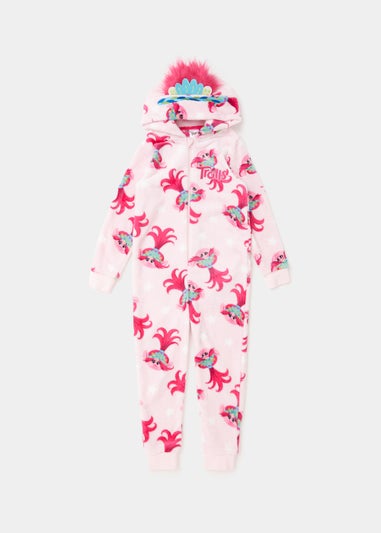 Kids Pink Trolls Poppy Onesie (3-9yrs)