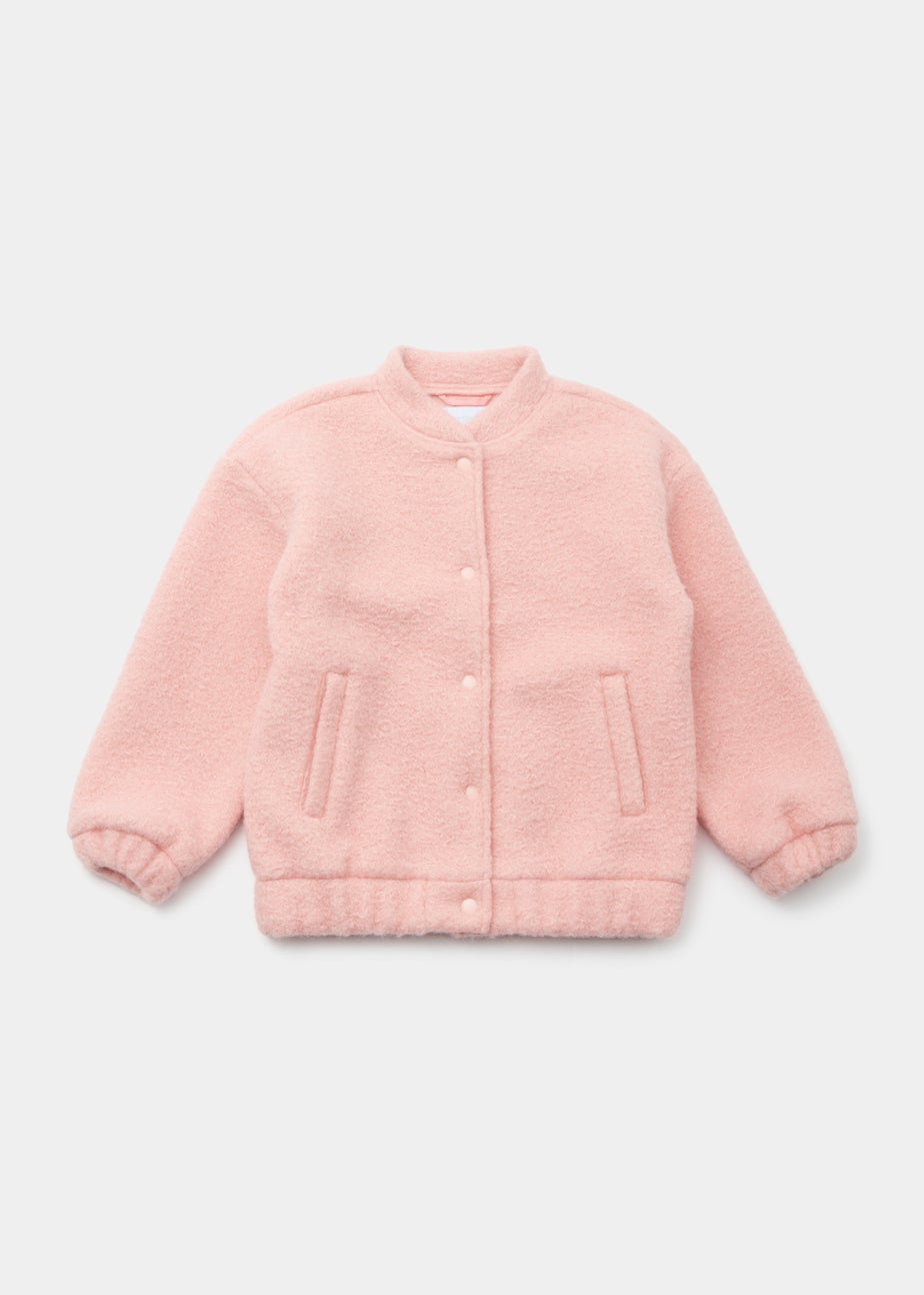 Girls Blush Boucle Bomber Jacket (4-15yrs)