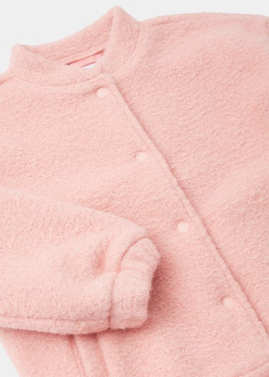 Girls Blush Boucle Bomber Jacket (4-15yrs)