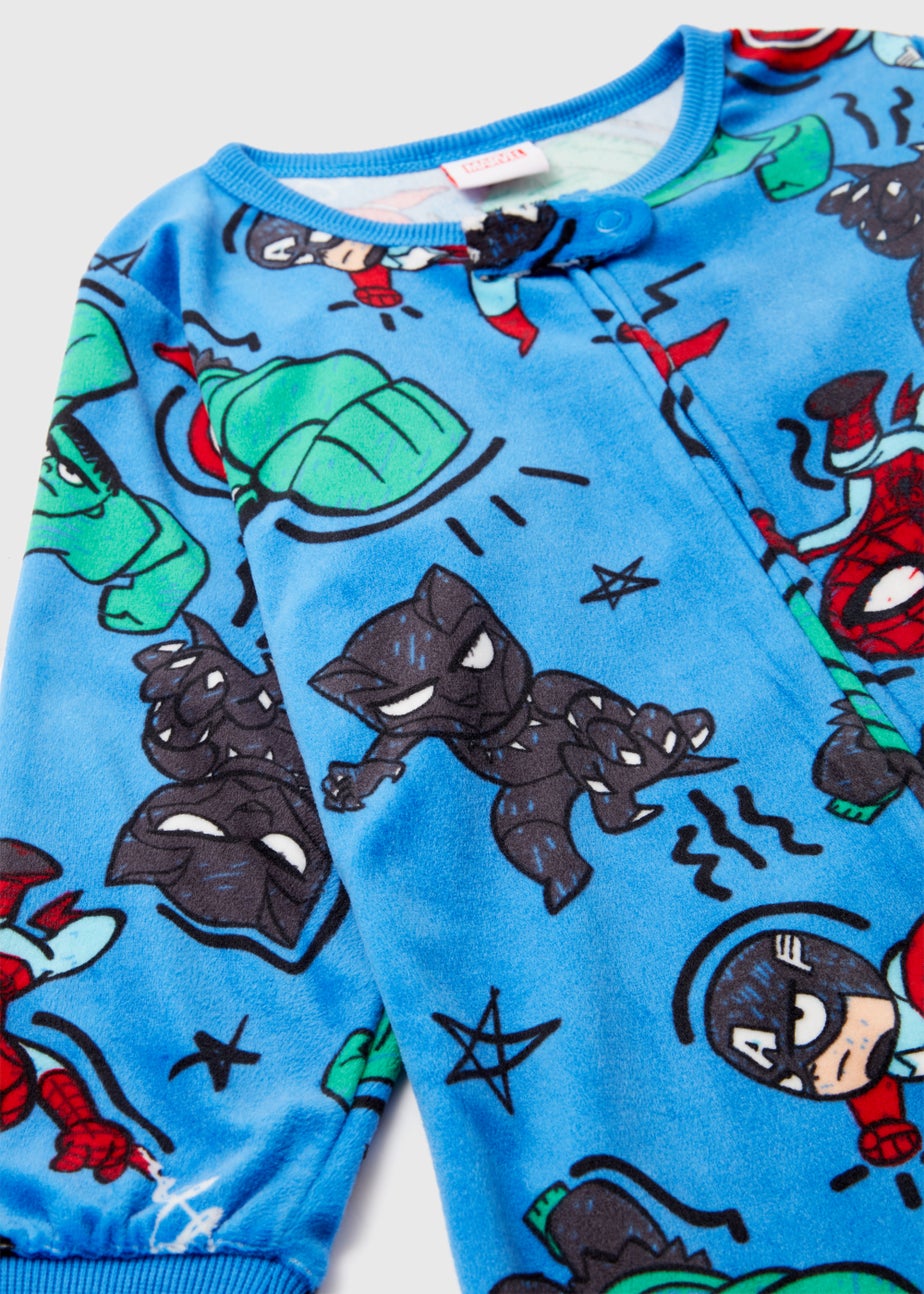 Kids Multicoloured Mini Marvel Print Hoodless Onesie (12mths-6yrs)