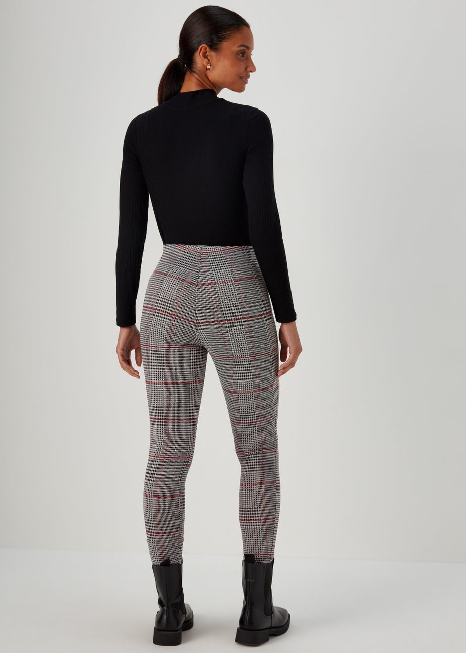 Black Check Stirrup Leggings