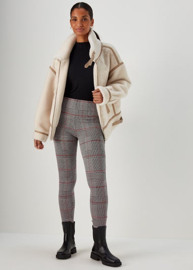 Black Check Stirrup Leggings