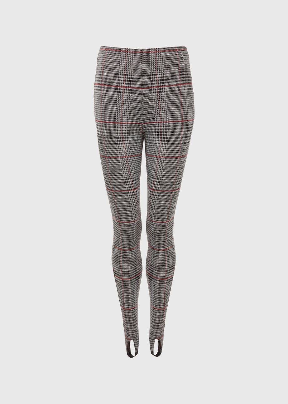 Black Check Stirrup Leggings