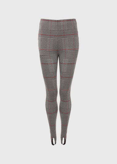 Black Check Stirrup Leggings
