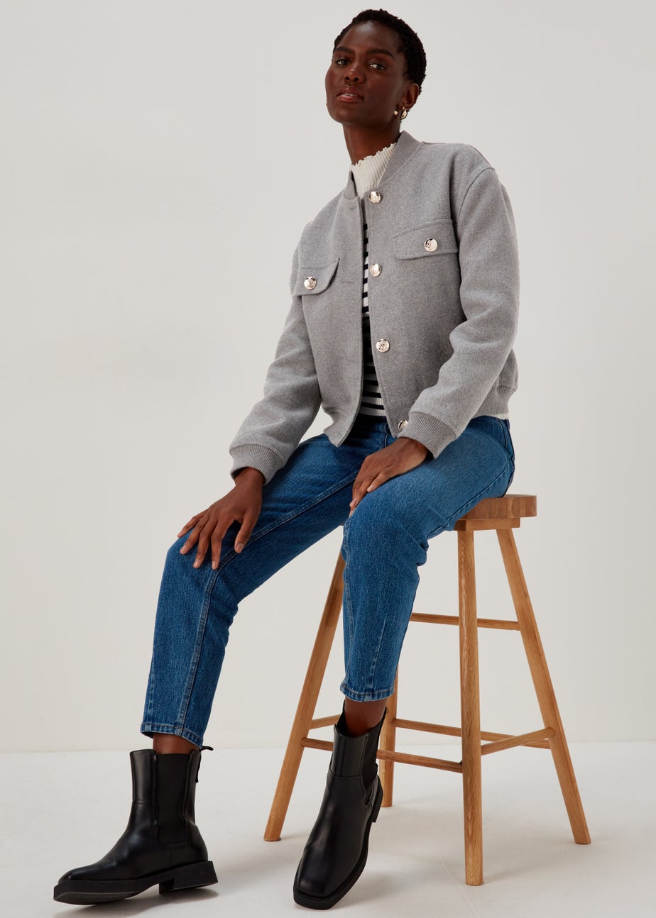 Et Vous Grey Military Jacket