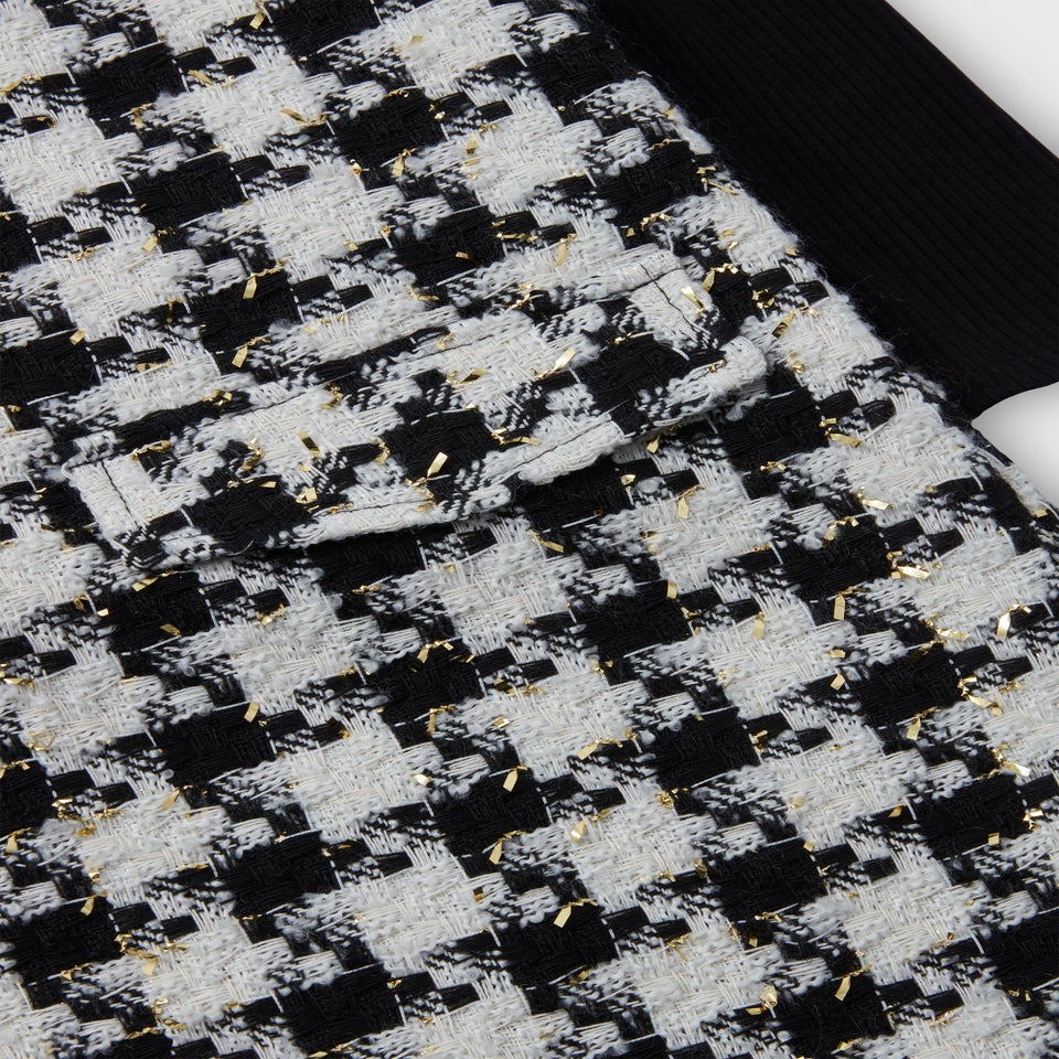 Girls Monochrome Check Boucle Pinafore & Top Set (4-13yrs)