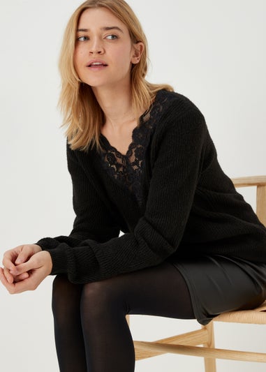 JDY Mary Black Lace Long Sleeve Jumper